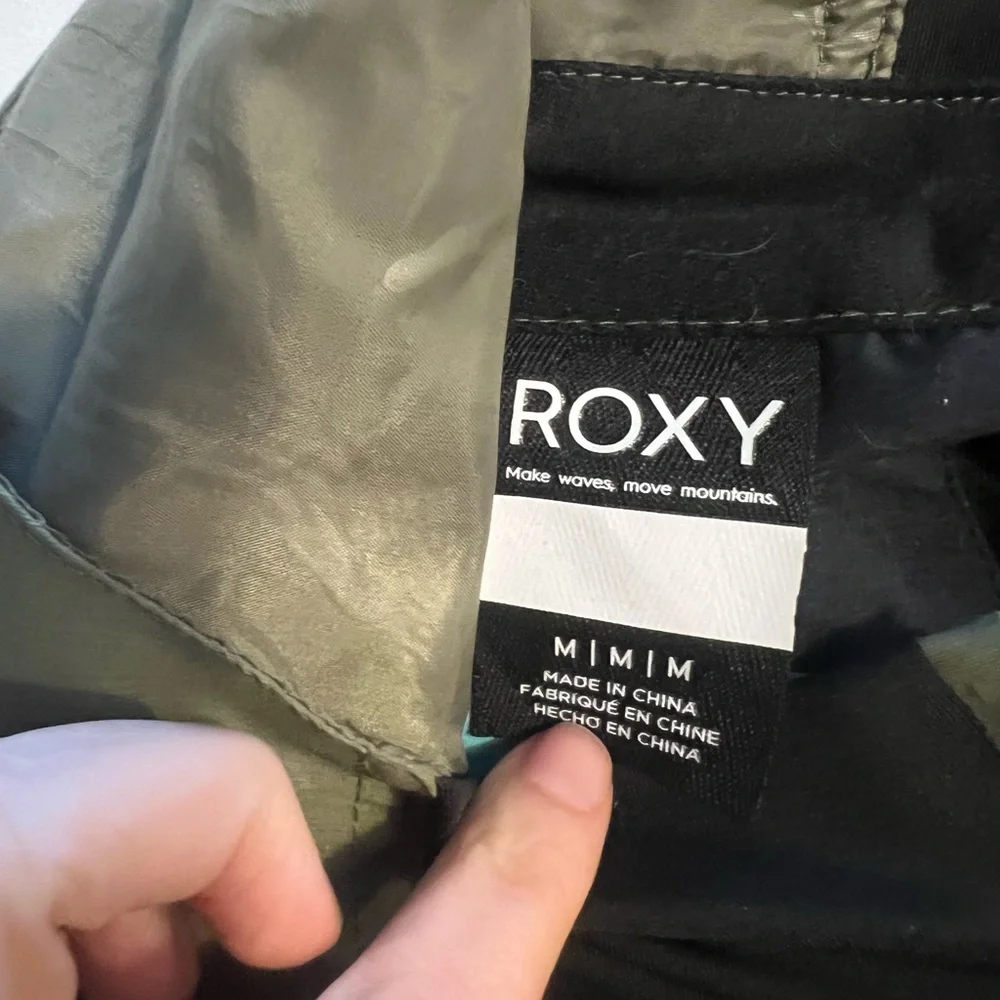 Roxy Rideout Green Ski or Snowboard Bib Pants - Picture 12 of 14